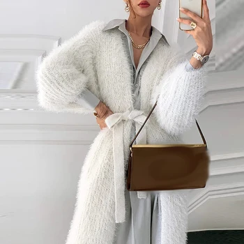 Luxus női puha nyérc kasmír csipke Cardigan női téli hosszú ujjú tömör pulóver kabátok Fall kötött V-nyakú pulóverdzsekik