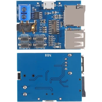 TF kártya U lemez MP3 dekóder lejátszó modul lejátszása audioerősítővel Audio dekódoló lejátszó modul Micro USB 5V tápegység