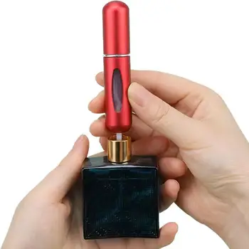 5ml újratölthető hordozható utazási mini porlasztó parfümös palackok műanyag tartályokhoz fedéllel Utazópalackok