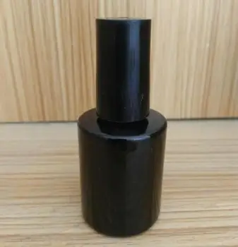 500db * 10 ml fekete üveg kerek üres körömüveg bélyegző körömművészeti palack fekete csavaros kupakkal