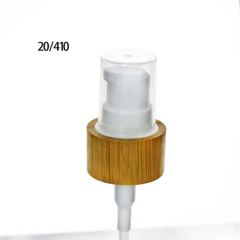 fa kupakos lotion/spray pumpa valódi bambusz kupakkal üvegpalackokhoz 20/410