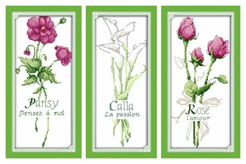 Calla Rose Pansy keresztszemes készlet virágmintás szövet 18ct 14ct 11ct hímzés DIY kézzel készített kézimunka kézműves kellékek ingyenes