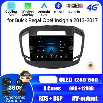 8+128G Autoradio autórádió Buick Regal Opel Insignia 2013-2017 2 Din Android12 Multimidia lejátszó 4G Carplay sztereó DVD Audio