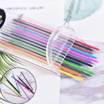 12db / zsák 2,0 mm-es mechanikus ceruza utántöltő színes ólom utántöltő rajz automatikus ceruza ólom