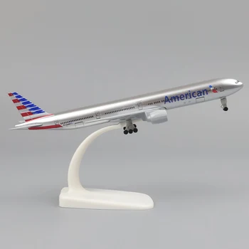 Metal Repülőgép modell 20 cm 1:400 Egyesült Államok B777 replika ötvözött anyag futóművel Játékok Gyűjthető tárgyak születésnapi ajándék