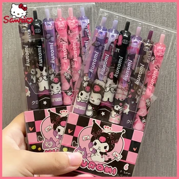 6/12/24db Sanrios semleges toll Kuromi Kawaii rajzfilm nyomtatási minta sajtó gél toll irodai irodai írószer kellékek lányok ajándék