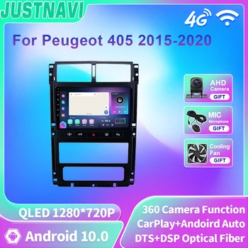 JUSTNAVI Android 10 8+128G autórádió GPS navigáció Autoradio Peugeot 405 2015 2016 2017 2018 2019 2020 multimédia lejátszó BT