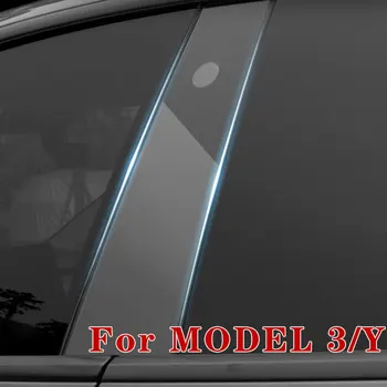 4db Tesla Model 3 autóvédőfóliához B-oszlop Model Y karcálló autó TPU A-oszlop film utólagos felszerelési tartozékok