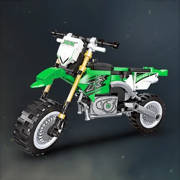 High-Tech Kawasaki KX450 terepjáró motorkerékpárok Versenymozdony építőelemek Modell összeszerelés DIY kockák játékok Gyerek ajándékok