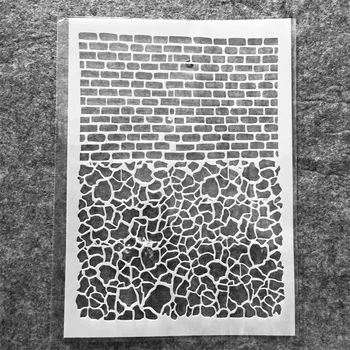 A4 Tégla mozaik DIY rétegező sablonok Falfestés Scrapbook Színezés Dombornyomás album Dekoratív papírkártya sablon