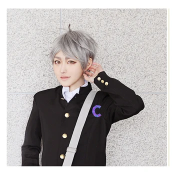 Haikyuu!! Sugawara Koushi cosplay paróka rövid szürke magas hőmérsékletű szálas haj jelmezjáték parókák kiváló minőségű rózsahálózat