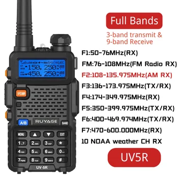 Ruyage UV-5R Air Band Walkie Talkie Full Band hordozható Am FM kétirányú rádiómásolás Freq Scrambler NOAA sonka vezeték nélküli szett Nagy hatótávolságú