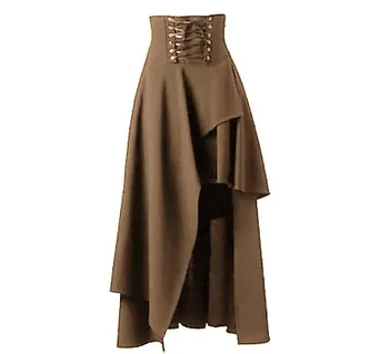 Cosplay Középkori reneszánsz Gótikus Steampunk ruhák Kalóz jelmezek Karnevál Vintage Öltöztető Szegély Maxi szoknya