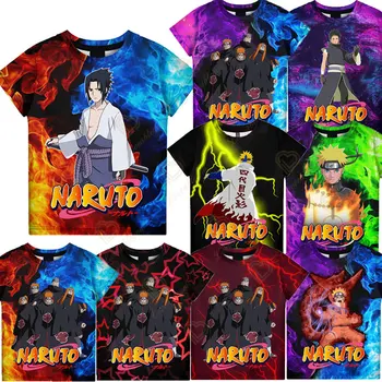 Fiú cosplay Naruto póló Sakura, Kakashi, Naruto és Sasuke - Fiúk Naruto gyermek póló Naruto 3d nyomtatott fiú póló