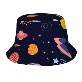 2023 Férfiak Nők Nyár Színes Szép galaxis háttér Vödör kalap Bob Halász kalap Kültéri utazás Sun Visor Divat Panama