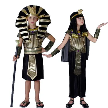 Karnevál Egyiptom Kleopátra jelmezek Cosplay Karácsony Újévi Party Fiúk Gyerekek Egyiptomi fáraó királyi ruha