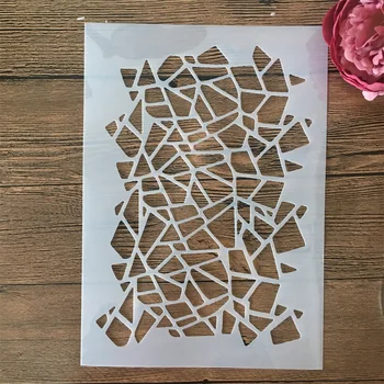A4 29cm szabálytalan mozaik nyomtatott DIY rétegező sablonok Falfestés Scrapbook színezés Dombornyomás album dekoratív sablon