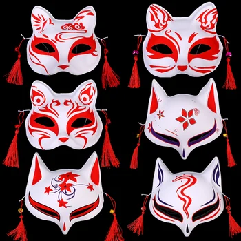 Divat Japán anime rókák maszk cosplay fesztivál party cosplay kellékek arcrész anime démonölő fél arc macska maszkok jelmezek