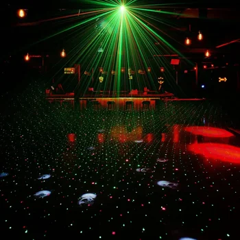 LED színpadi világítás Mini hordozható távirányító Piros zöld Meteor zuhany projektor Lézerfény DJ Home Wedding Party Holiday Show