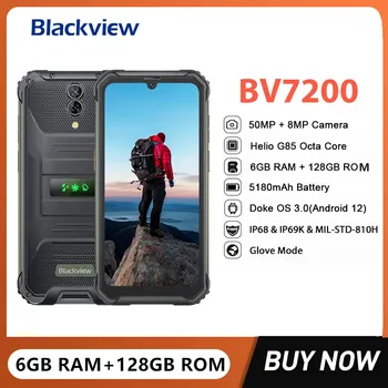 Blackview BV7200 vízálló, masszív okostelefon Helio G85 Octa Core 6GB + 128GB 6,1Inch 50MP kamera Mobiltelefon 5180mAh akkumulátor NFC