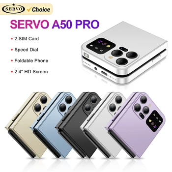 SERVO A50 Pro Flip telefon Két SIM-kártya GSM elektromos zseblámpa Automatikus hívásrögzítés 2,4 hüvelykes képernyő összecsukható mobiltelefonok C típus