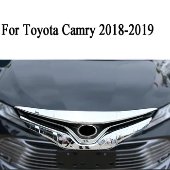 Első lökhárító króm felső rács felső burkolat burkolat Díszítő burkolat díszítő a Toyota Camry 2018-2019 számára