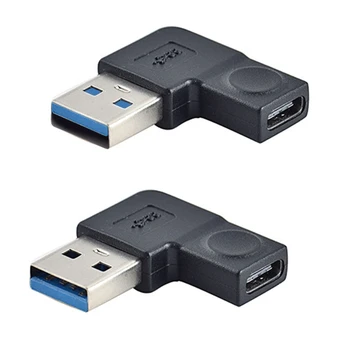  USB-USB Type C átalakító, 90 fokos USB A apa - C típusú anya adapter egérhez, billentyűzethez és egyebekhez