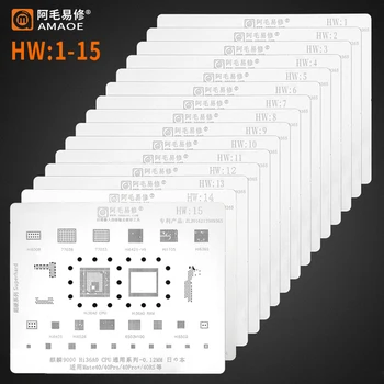 Amaoe HW1-16 BGA Reballing sablon Huawei Mate 40 Pro RS 50 30 20 Nova8 8X 9 Kirin 9000 980 CPU CPU RAM Chip Steel Mesh
