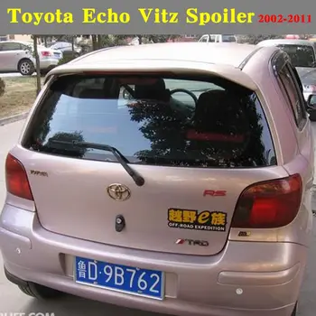 ABS Autó hátsó szárny alapozó Szénszálas megjelenés Fényes fekete festetlen színes hátsó spoiler Toyota Echo Vitz 2002-2011