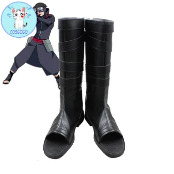  Neenya anbu Kakashi Ninja Black pu bőr cipő Halloween cosplay jelmez csizma