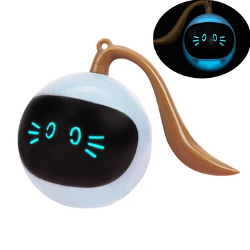 1000mAh intelligens ugrólabda USB elektromos kisállat játékok Roller Ball macska macska LED gördülő vaku labda automatikus forgó játék macska kutya gyerekeknek