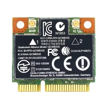 AR9565 WiFi kártya QCWB335 Mini PCIE Bluetooth 4.0 150Mbps 2.4G XP Win7 Win8 Linux rendszerhez