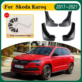 Autó sárfogó a Skoda Karoq NU7 számára 2017 2018 2019 2020 2021 4 db autó sárvédő fröccsenésvédő első hátsó sárvédők Autó kiegészítők