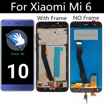 5.15 Xiaomi MI Mi6 Mi 6 LCD kijelzőhöz + érintőképernyő + eszközök Tartozékok cseréje ujjlenyomat-felismeréssel