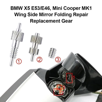  autó összecsukható szárnytükör javító felszerelés X5 E53 E46 Mini MK1 bal és jobb visszapillantó tükör összecsukható fogaskerék javító készlet 3Db T3EF