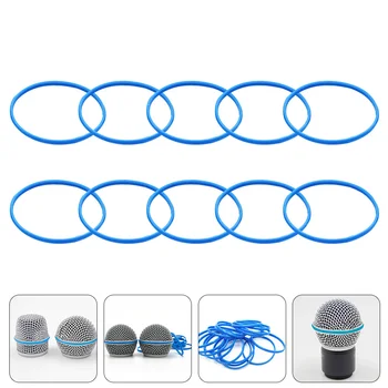 Mikrofonrács gyűrű gumi vezeték nélküli mikrofongyűrű tartozék Ktv kellékek Kék gumi mikrofonvédő gyűrűk