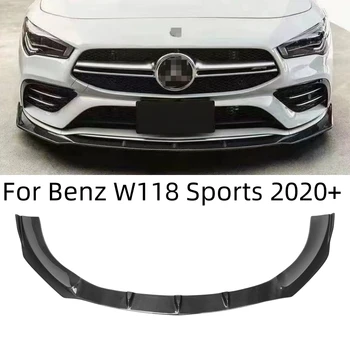 Első lökhárító osztó ajak Mercedes-Benz CLA Class W118 sporthoz 2020 2021 2022 2023 szénszálas alsó spoilerlapát