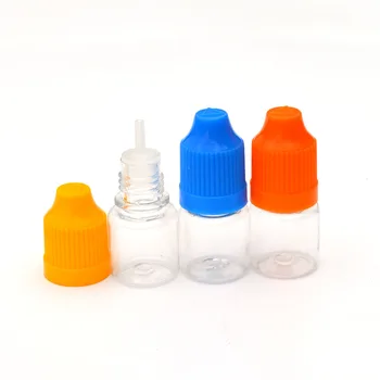 100db üres 3 ml-es kemény műanyag cseppentő palack gyermekbiztos kupakkal Tű E folyékony PET átlátszó injekciós üveg