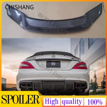 Autó stílus W218 CLS ABS műanyag + szénszálas hátsó csomagtartó ajak spoiler szárny Mercedes Benz W218 2012-2015 Renntech stílushoz