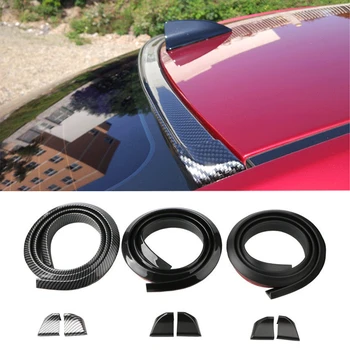 1.5M Univerzális autó szénszálas hátsó spoilerek Dekoratív szalag Refit spoiler PVC lyukasztásmentes fekete/fényes fekete Autó stílus