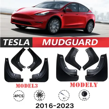 Autó sárfogók, fröccsenésvédők, amelyek illeszkednek a Tesla Model 3-hoz Model Y első és hátsó keréksárvédők Nincs fúrósárvédő tartozék 2016-2023