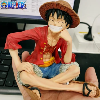 13cm Anime One Piece Luffy figura Gk szalmakalap Smiley Manga szobor Asztali dekoráció Pvc Akció figura gyűjtemény Modell játék
