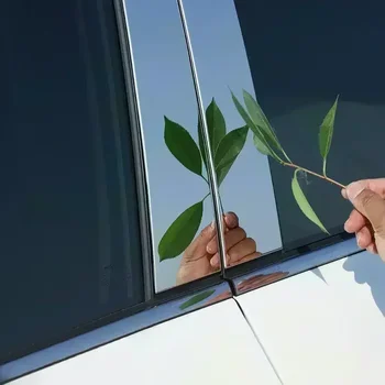 6Pcs autóajtó külső oszloposzlopok Ezüstös kárpitok a Hyundai Tucson NX4 2022-2023 számára Automatikus ablakformázó oszlop króm matricák