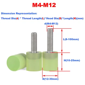 304 rozsdamentes acél gumicsavar / ütköző ütközésgátló csavar / ütéselnyelő csavar / gumifejű csavar M4M5M6M8M10M12