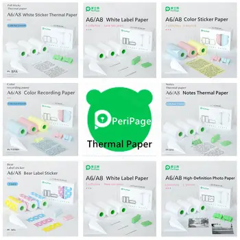 Peripage öntapadó hőpapír nyomtatható matricacímke papírok Tiszta nyomtatás Poooli Papeang nyomtatóhoz Telefon fotó Papie