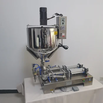  Pneumatikus paszta töltőgép Fűtés és keverés típusú töltőgép Elektromos krémes kozmetikai töltőanyag