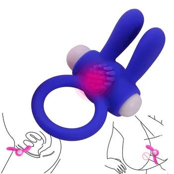 Szilikon nyúl péniszgyűrűk vibrátorok Szex játékok férfiaknak késleltetett magömlés kakas gyűrű nők csikló stimulátor erotikus kiegészítők