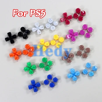 10készletek Csere műanyag kristálygombok ABXY D Pad driection Key Kit PlayStation 5 PS5 vezérlőhöz