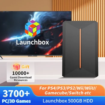 Launchbox 500 GB-os játék merevlemez hordozható játék HDD 3700+PC/3D játékokkal PS4/PS3/PS2/Wii/WiiU/Switch játékkonzolhoz PC-hez
