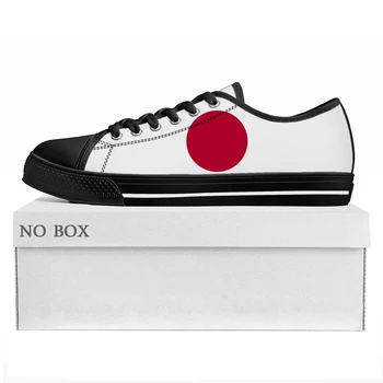 Japán zászló Low Top Kiváló minőségű tornacipők Férfi Női Tinédzser Vászon Tornacipő Japán Prode Alkalmi pár cipő Egyedi cipő